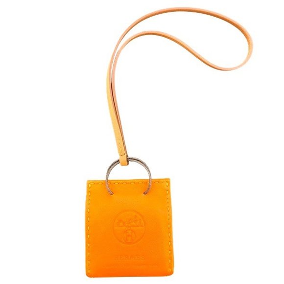Hermes Sac Orange Shopper Y Keychain for Women - Picture 1 of 9